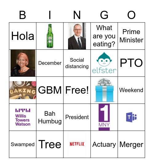 GSS Holiday Celebration Bingo Card