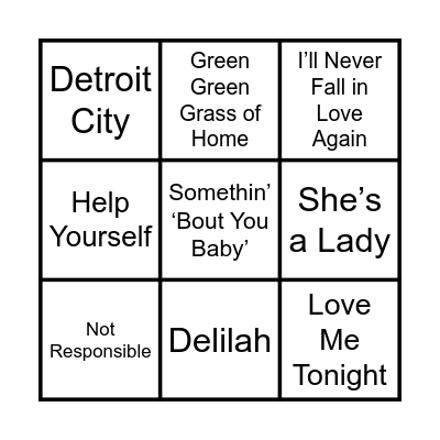 The Best of Tome Jones Bingo Card