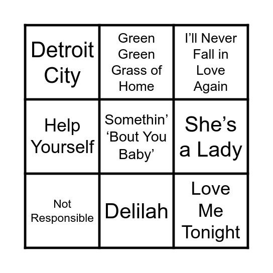 The Best of Tome Jones Bingo Card