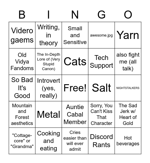 GG Bingo Card