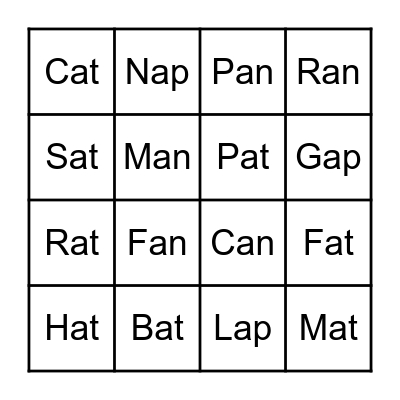 Jolly Phonics BINGO Card