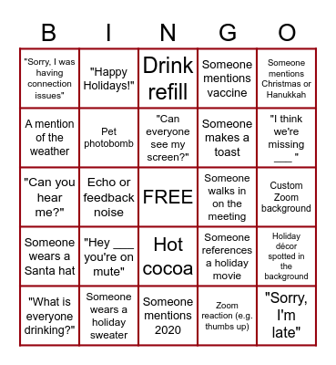 AIM Holiday Bingo Card
