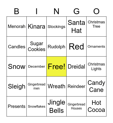 Holiday Bingo Card
