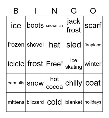 Winter (not in Florida) Bingo Card