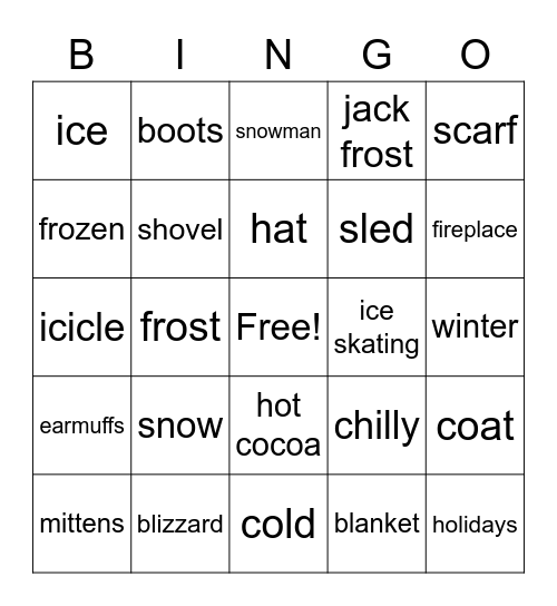 Winter (not in Florida) Bingo Card