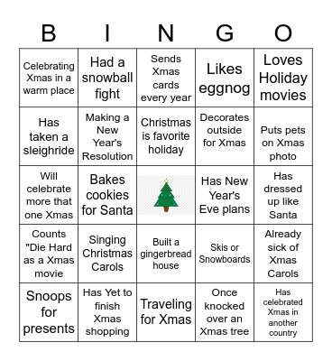 Virtual Holiday Bingo! Bingo Card