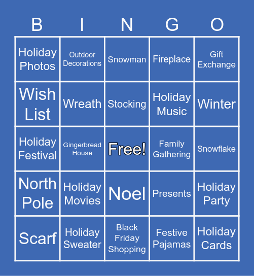 SimplyInsured's Holiday Bingo (X Marks the Spot) Bingo Card