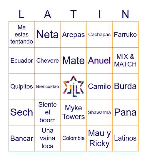 MIX & MATCH   BINGO BAR Bingo Card