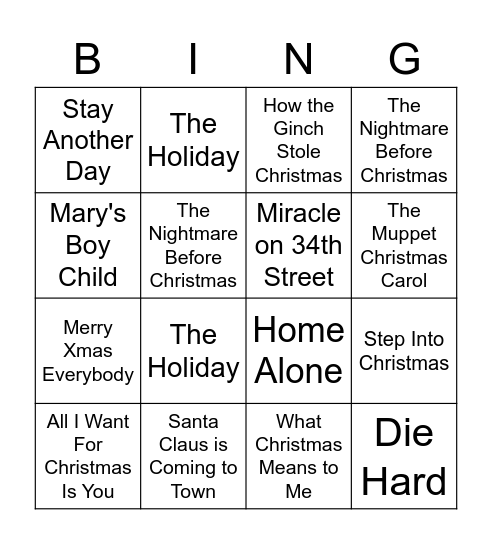 Xmas Bingo! Bingo Card