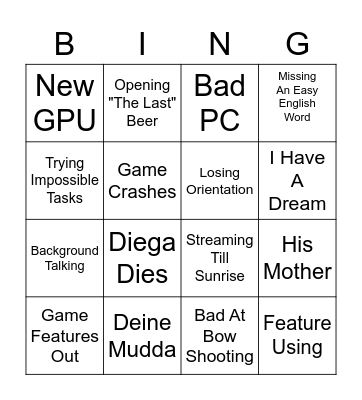 Diega92 Twitch Bingo Card