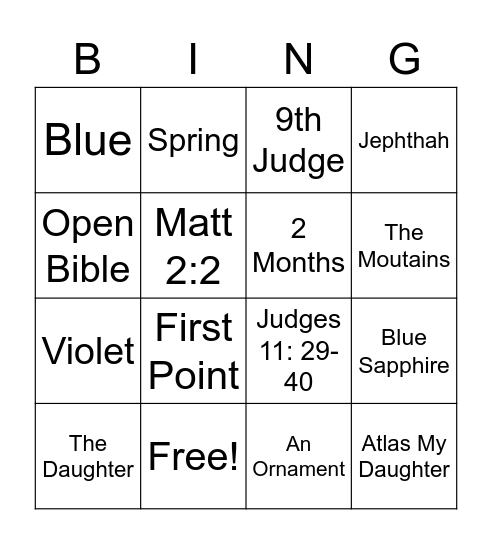 OES BINGO ADAH Bingo Card