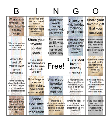SPEECH Holiday Bingo Card