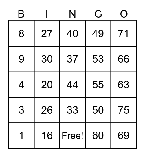 Jerica Lontoc Bingo Card