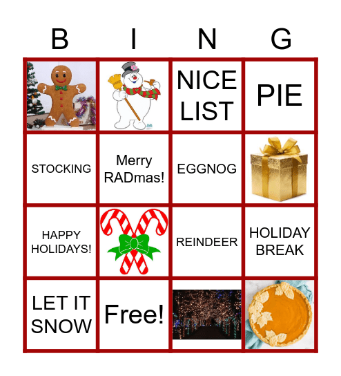 West Region Holiday Bingo Card