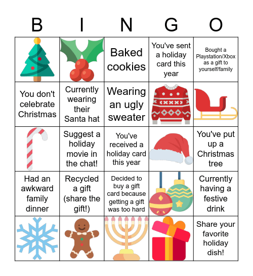Burbank Capgemini Holiday Bingo Card