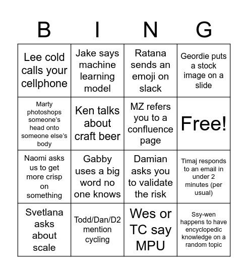 Emodo Bingo Card