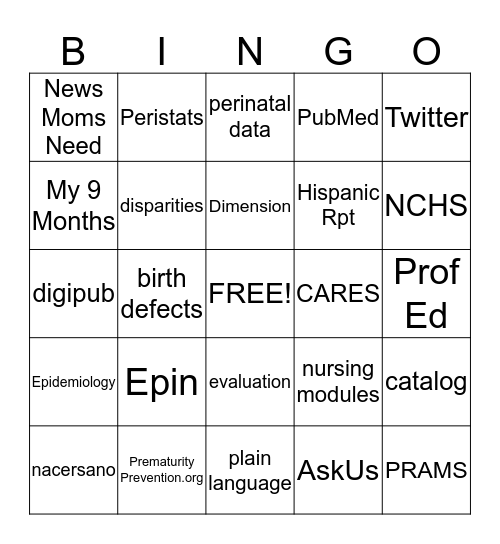 Mission Bingo Card