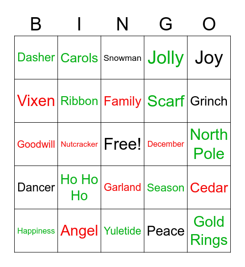 Holiday Celebration 2020 ☃️ Bingo Card