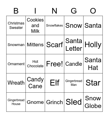 Christmas Bingo Card