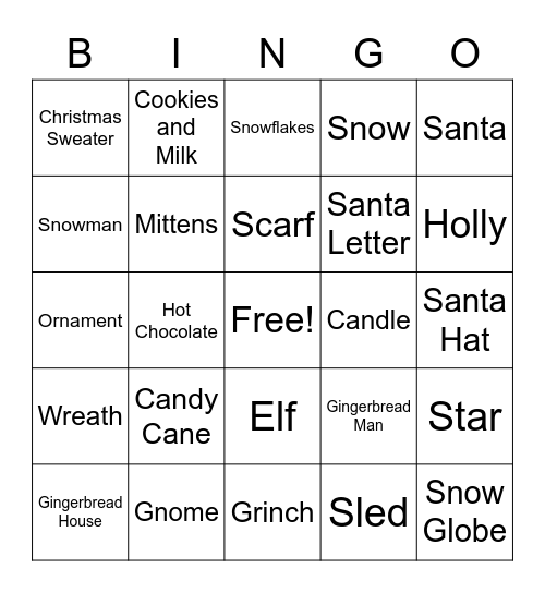 Christmas Bingo Card