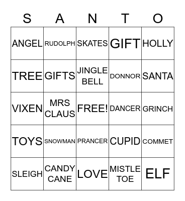 SANTA BINGO Card