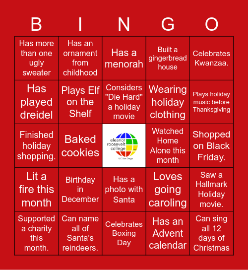 ERC Holiday Bingo Card