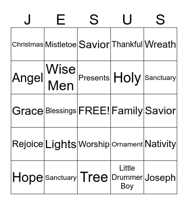 ECC CHRISTMAS BINGO Card