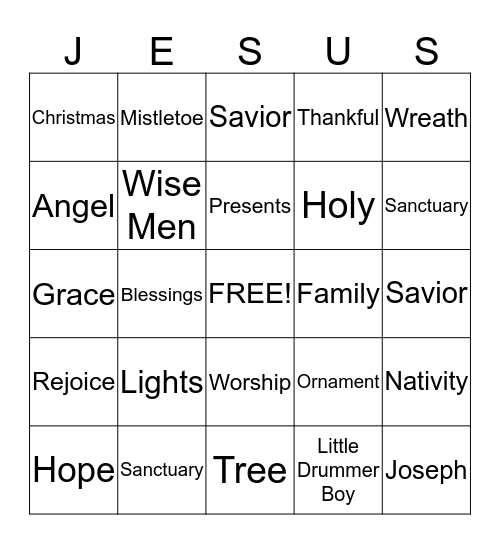 ECC CHRISTMAS BINGO Card