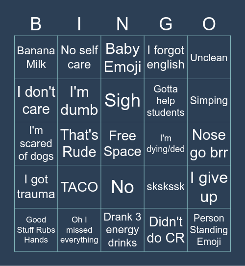 Jisi Bingo Card