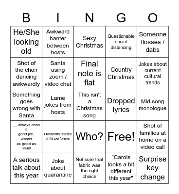 carols by candlelight bingo Card