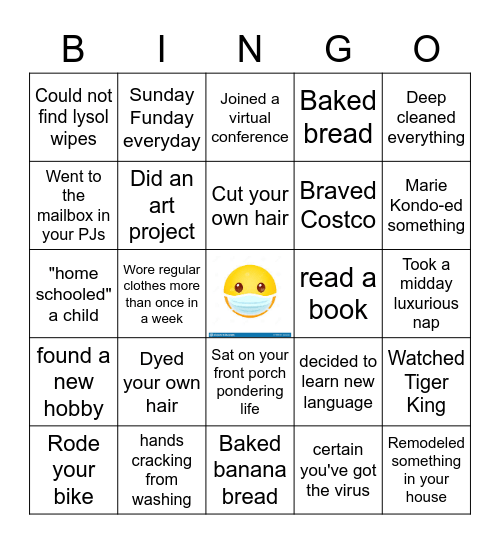 COVID Bingo Card