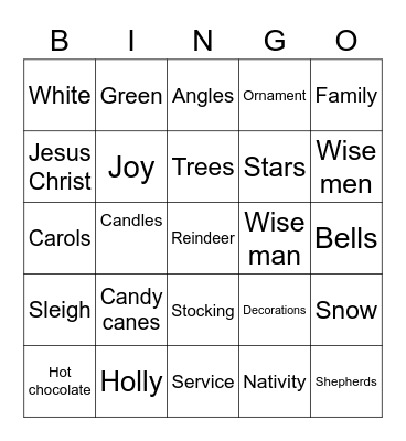 Christmas bingo Card