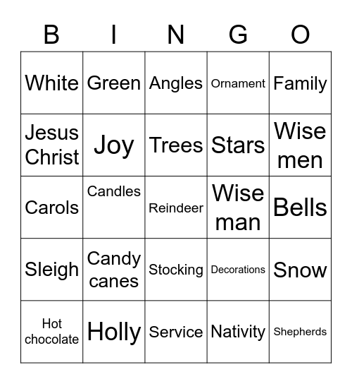 Christmas bingo Card