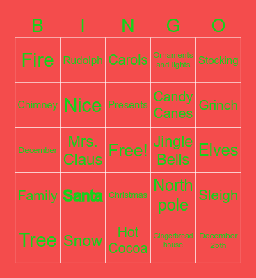 Christmas quiz whiz Bingo Card