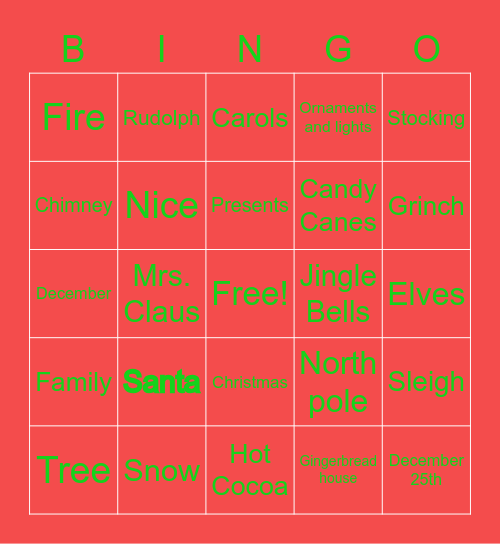 Christmas quiz whiz Bingo Card