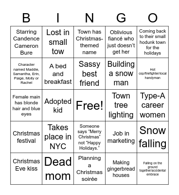 Hallmark Bingo Card