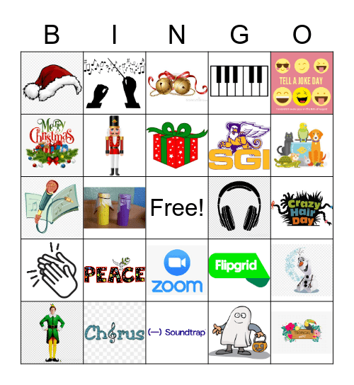 COVID Chorus Concert Bingo Card