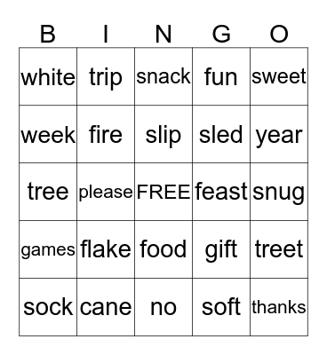 Wilson Holiday BINGO Card