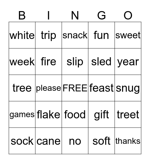 Wilson Holiday BINGO Card