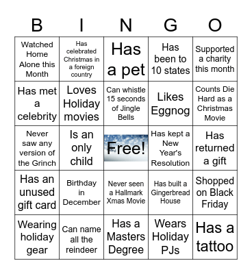 Holiday Party 2020 Bingo Card