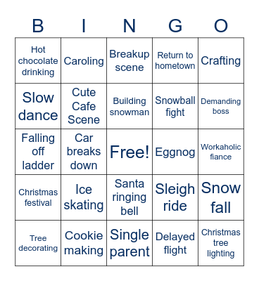 Holiday Movie Bingo Card