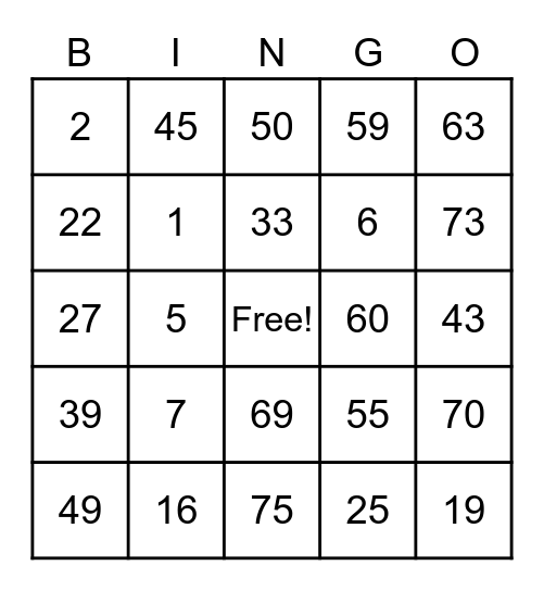 Je Bingo Card Bingo Card