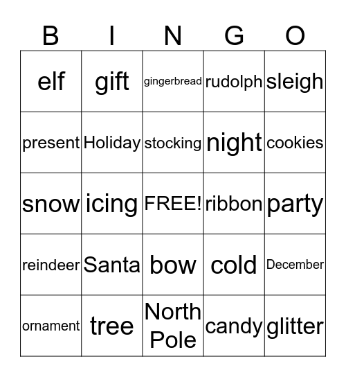 Christmas Bingo Card