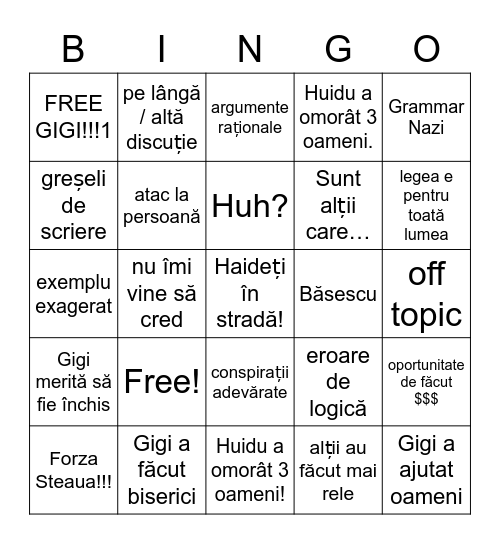 Free Gigi Bingo Card