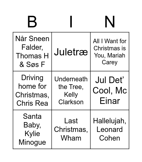 Bingo - Christmas edition Bingo Card