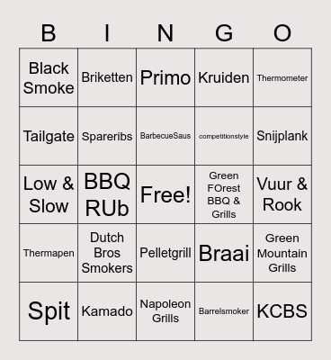 BBQ BINGO Card