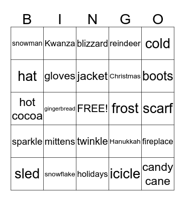 Winter time bingo Card
