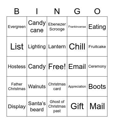 Christmas BMM Bingo Card