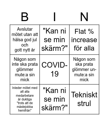 Informationsmöte Lönerevision Bingo Card
