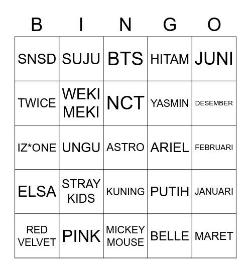 TAEHYUNG95FC Bingo Card